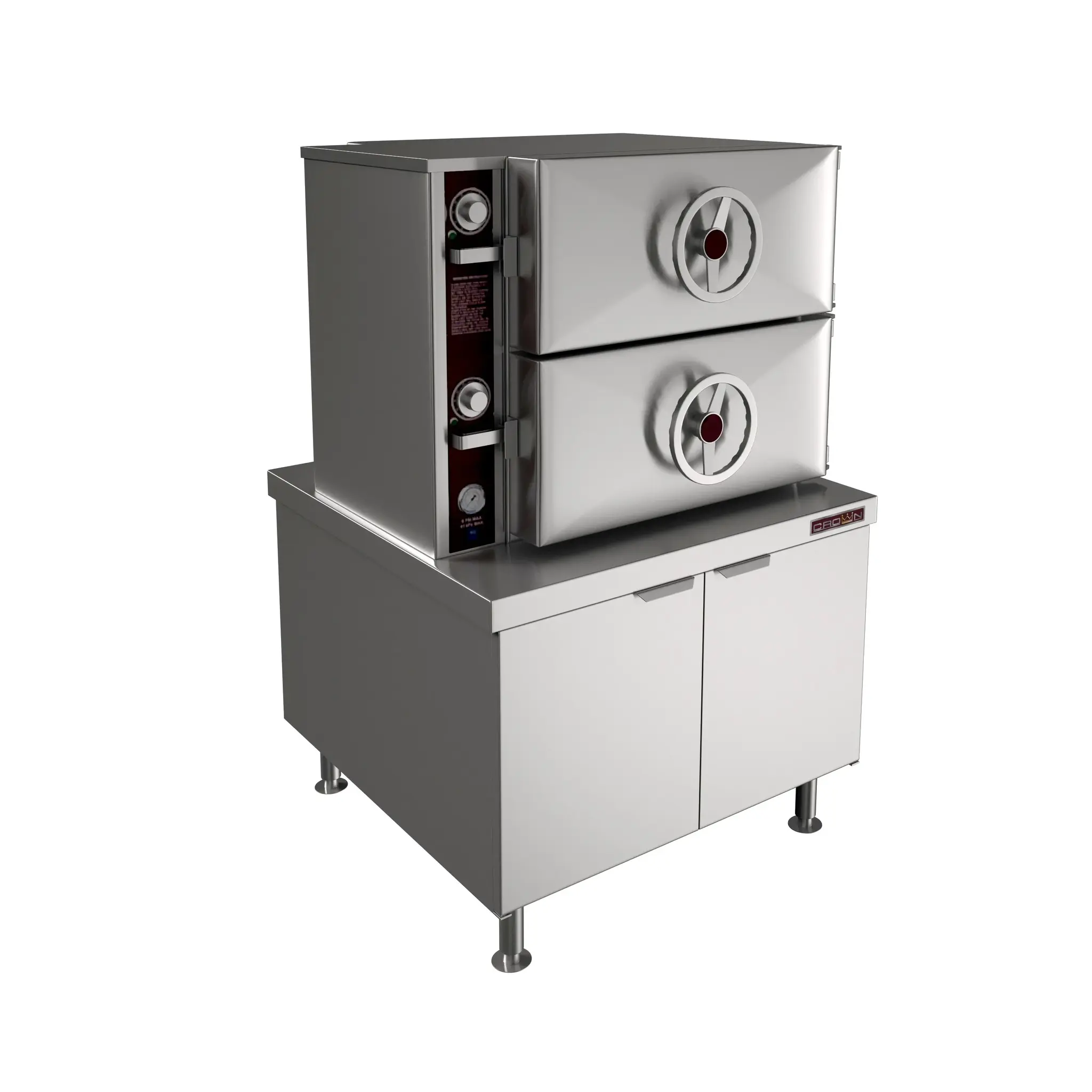 Crown Steam DDA-2, Direct Steam 2 Compartment Cooker, 115V, Boiler Based