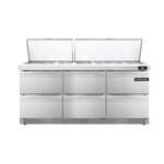 Continental Refrigerator , D72N30M-FB-D, Refrigerated Counter, Mega Top Sandwich / Salad Unit