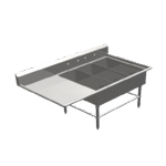 John Boos , 3PB1431-1D18L, Sink, (3) Three Compartment
