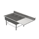 John Boos , 3PB1431-1D18R, Sink, (3) Three Compartment