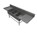 John Boos , 3PB20-2D18, Sink, (3) Three Compartment